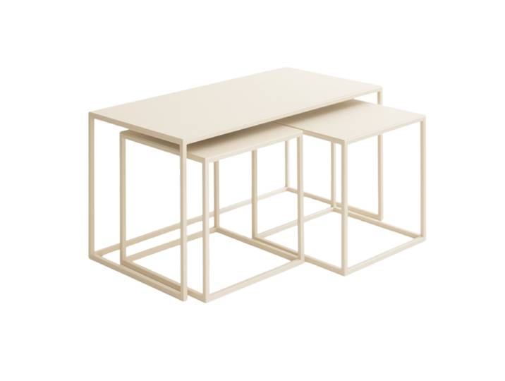 Metallbude Tre Semnia X 3-Satz Tisch aus Metall - Stahlrohr cashew pulverbeschichtet Industrial, Modern