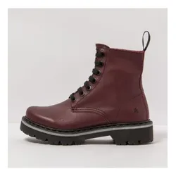Art Unisex. 111661267003_008 Burgunderfarbene Lederstiefeletten (40), Wohnung, 1 bis 3 cm, Schnürsenkel, Lässig, Bordeaux