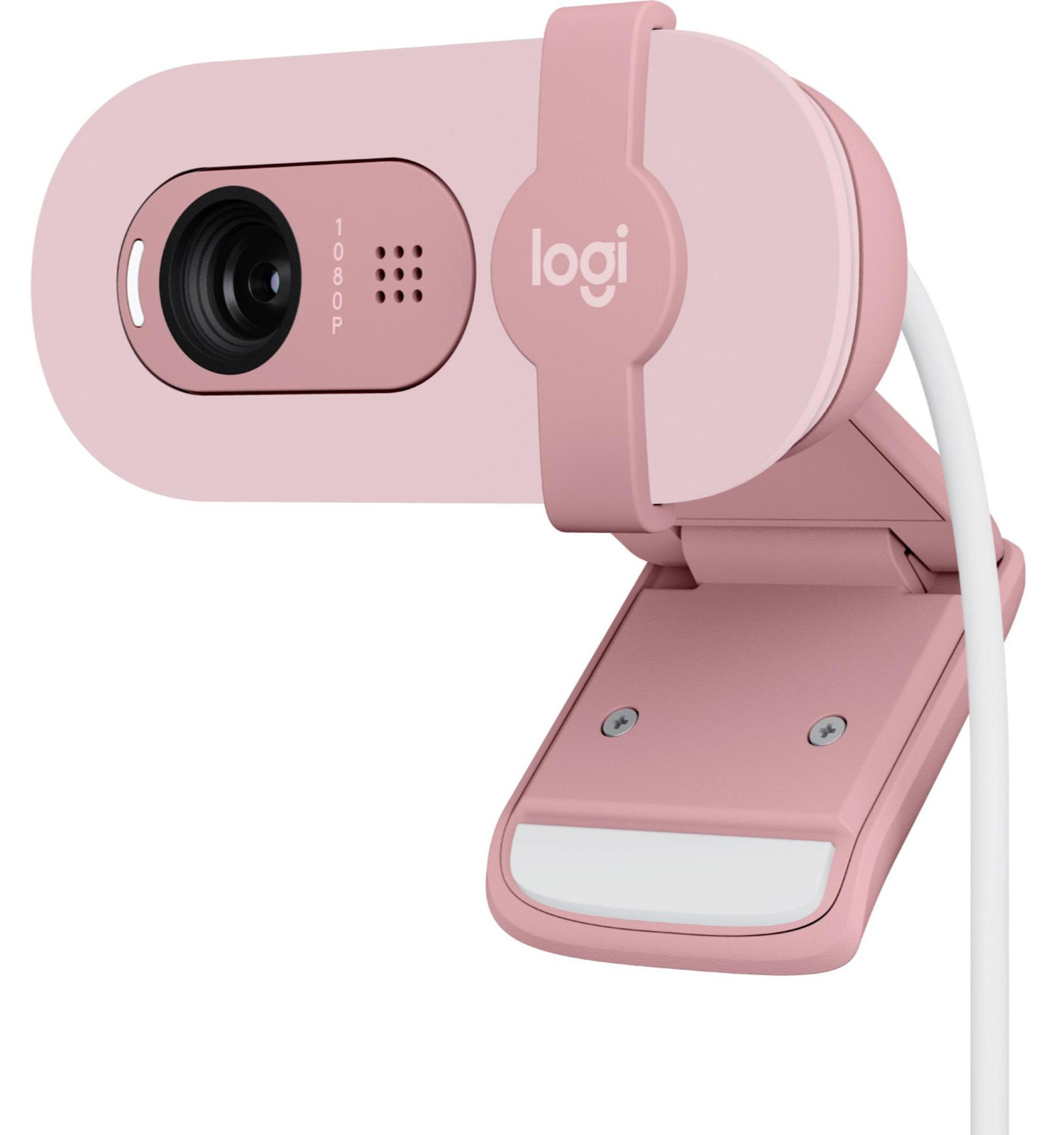 Logitech Brio 100 Full HD Webcam met Privacy en Auto-Light Correction, USB-A, Roze