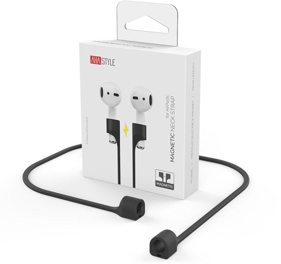 INCOVER AirPods / AirPods Pro Fleksibel Magnetisk Silikone Neck Strap - Sort