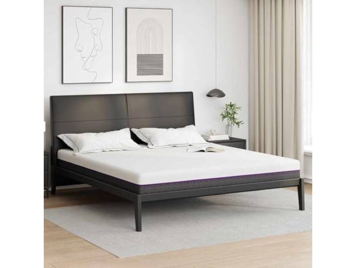 Memory Foam Matratze Mittel 200 x 200 cm Weiß und Grau Gel- und Aktivkohle-Memory-Schaum,PU-Schaumkern,Reißverschluss,OEKO-TEX Standard 100