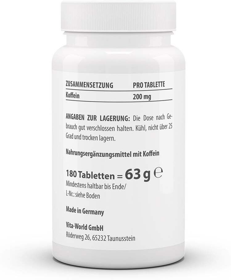 vitaworld Coffein 200 mg Tabletten 180 St