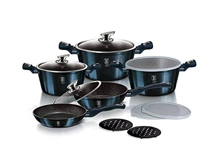 13-TLG. KOCHGESCHIRR-SET METALLIC LINE AQUAMARINE EDITION BERLINGER HAUS BH/7031