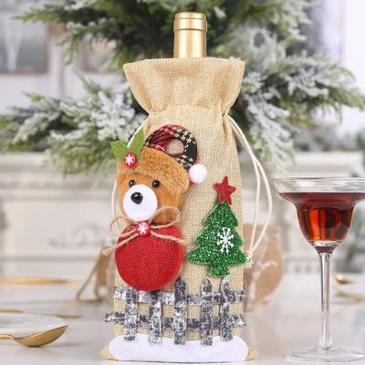 Uplift Treasures Christmas Wine Bottle Cover Set With Santa And Snowman Design f