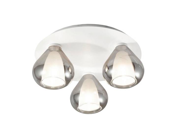 Fabas Luce Deckenleuchte Lila, Hellgrau, Metall, Tropfen, rund, 18 cm, ISO 9001, Lampen & Leuchten, Innenbeleuchtung, Deckenleuchten, Deckenleuchten