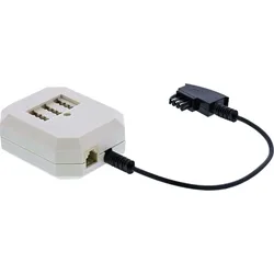 INLINE TAE Adapter, TAE-F Stecker an TAE NFN + RJ11 (6P4C) Buchse, 0,2m
