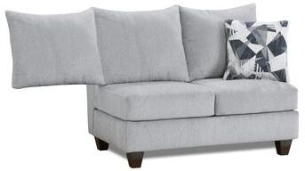 Roundhill Furniture Duleek Upholstered Armless Loveseat, Herringbone Silver