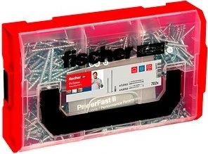 fischer Holzbauschrauben-Sortiment FixTainer PowerFast II PZ 562277 3,5/4/5 mm x 16/30/35/40/50/60 mm