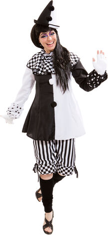 Harlekin-Kostüm "Black & White" für Damen