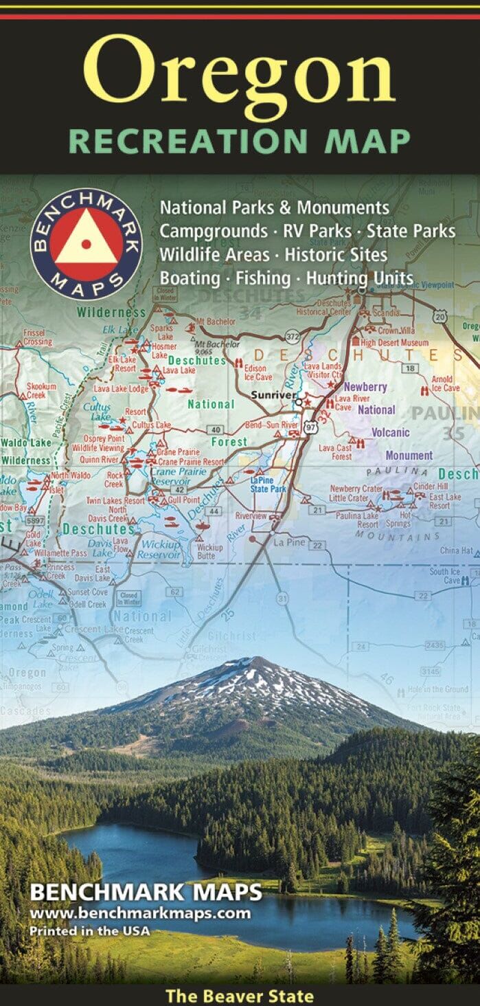 Carte des loisirs de l'Oregon   Benchmark Maps