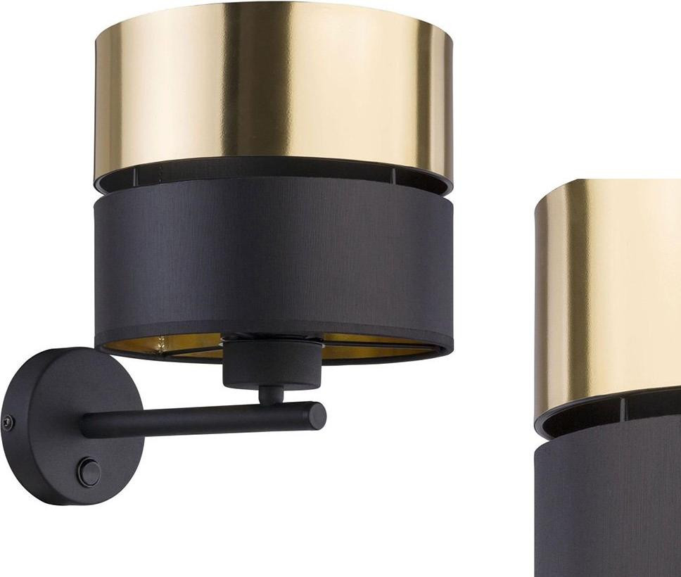 TK Lighting Hilton Wandlamp, zwart/goud, Modern, Metaal