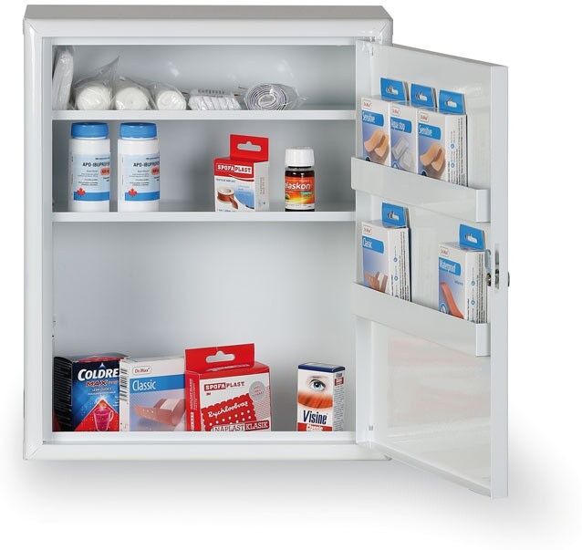 B2B Partner Medizinschrank an der wand aus Metall für die Wand, 40,2 x 48,3 x 20,2 cm