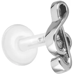 PTFE Labret mit Innengewinde + Titan-Aufsatz NOTENSCHLÜSSEL