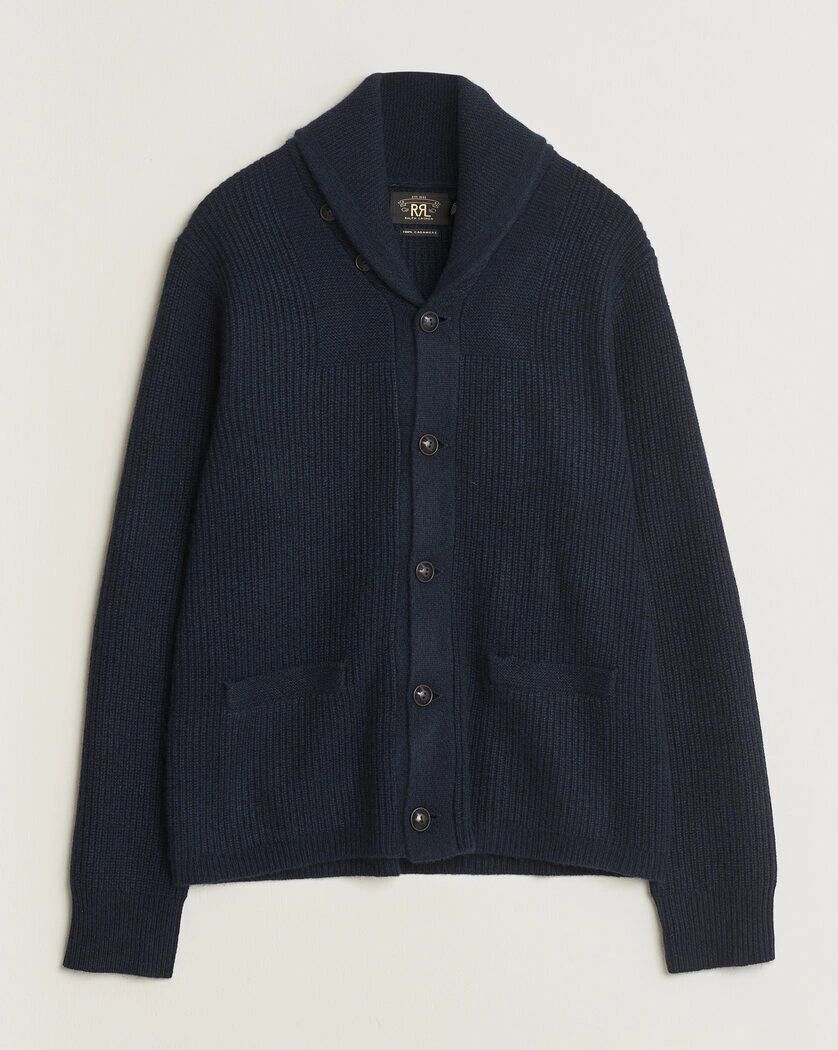 RRL Cashmere Shawl Collar Cardigan Navy