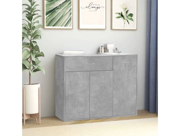 CHIC Meuble de séjour Contemporain Buffet Gris béton 88x30x70cm Aggloméré FR84963