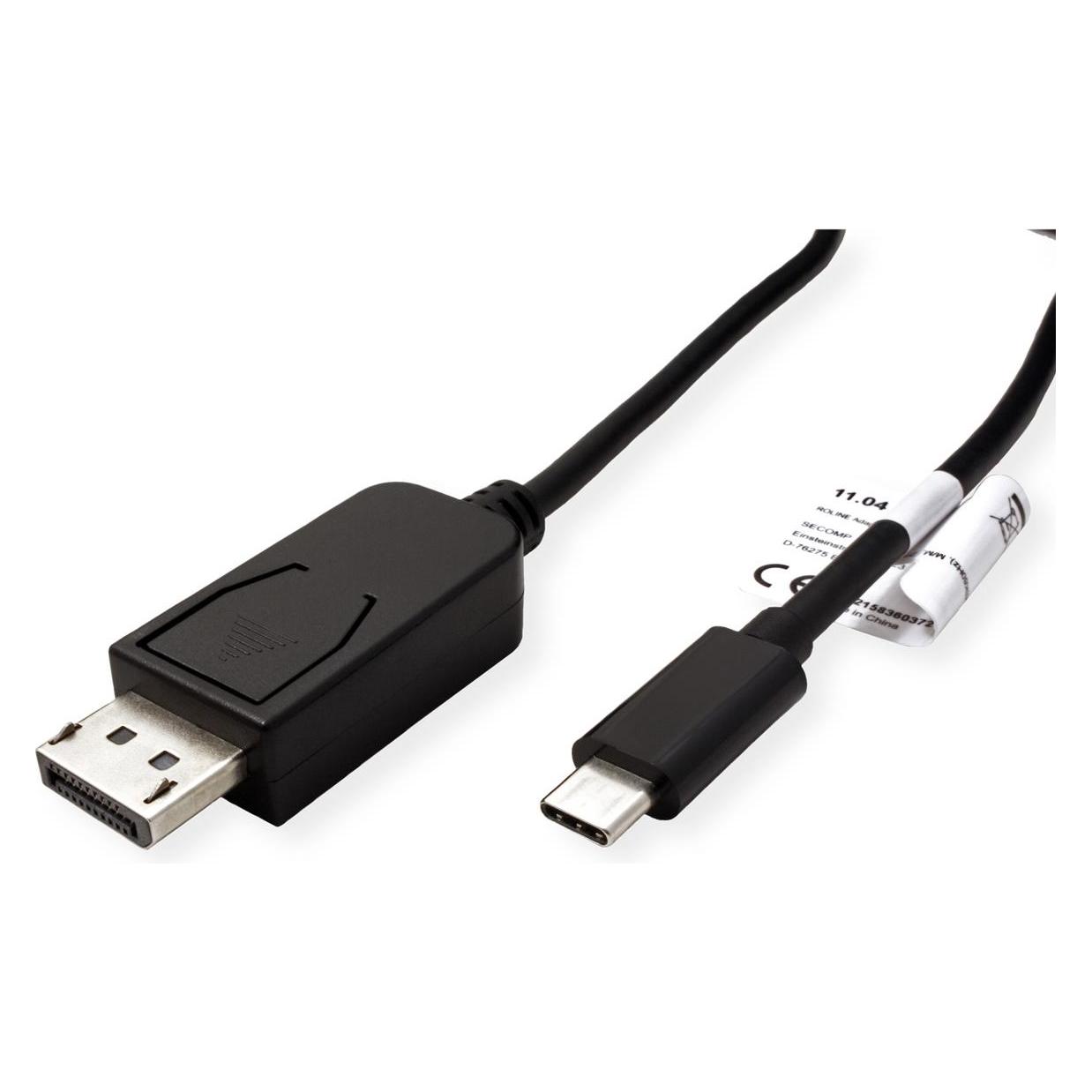 Roline Adapterkabel USB Typ C-DP 1m v1.4 8K60Hz ST/ST (DisplayPort) (11.04.5835)