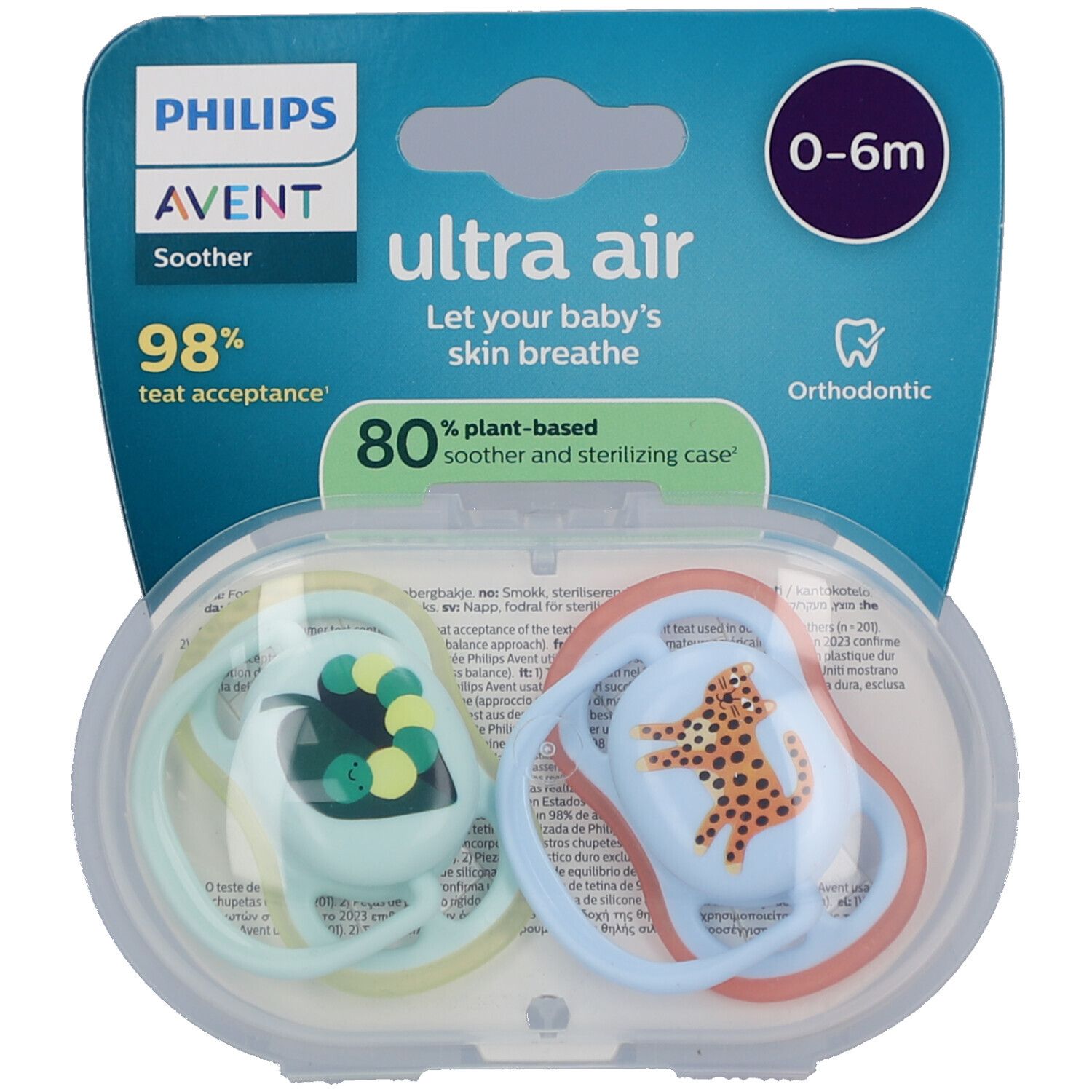 Philips Avent Fopspeen +0m Air slak/hond 2st 2 St Schnuller