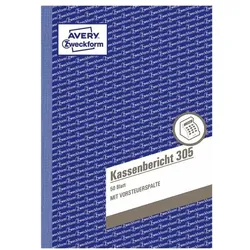 Avery Zweckform Formularbuch »Kassenbericht 305« weiß, 14.8x21 cm