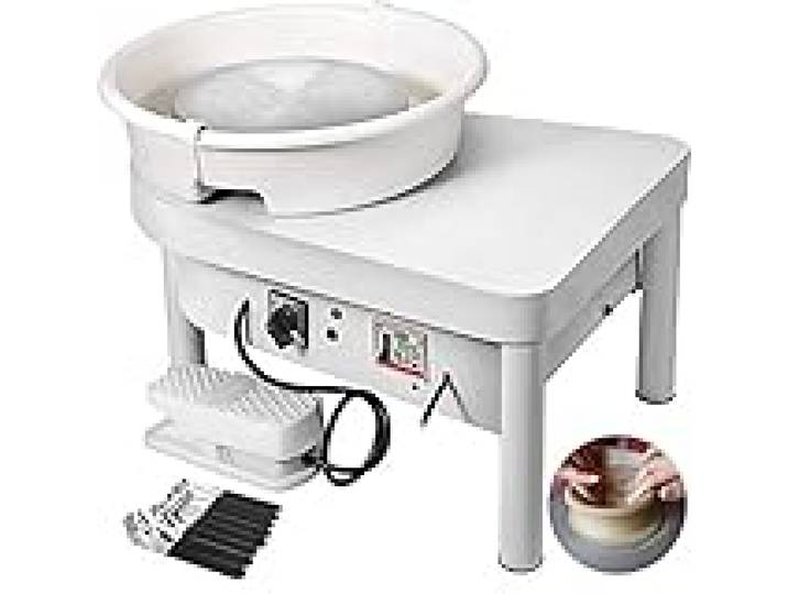 Guellin Machine à céramique électrique 350 W Machine à céramique électrique à roue 25 cm Ceramics Clay Machine Kit de bricolage (pédale amovible)