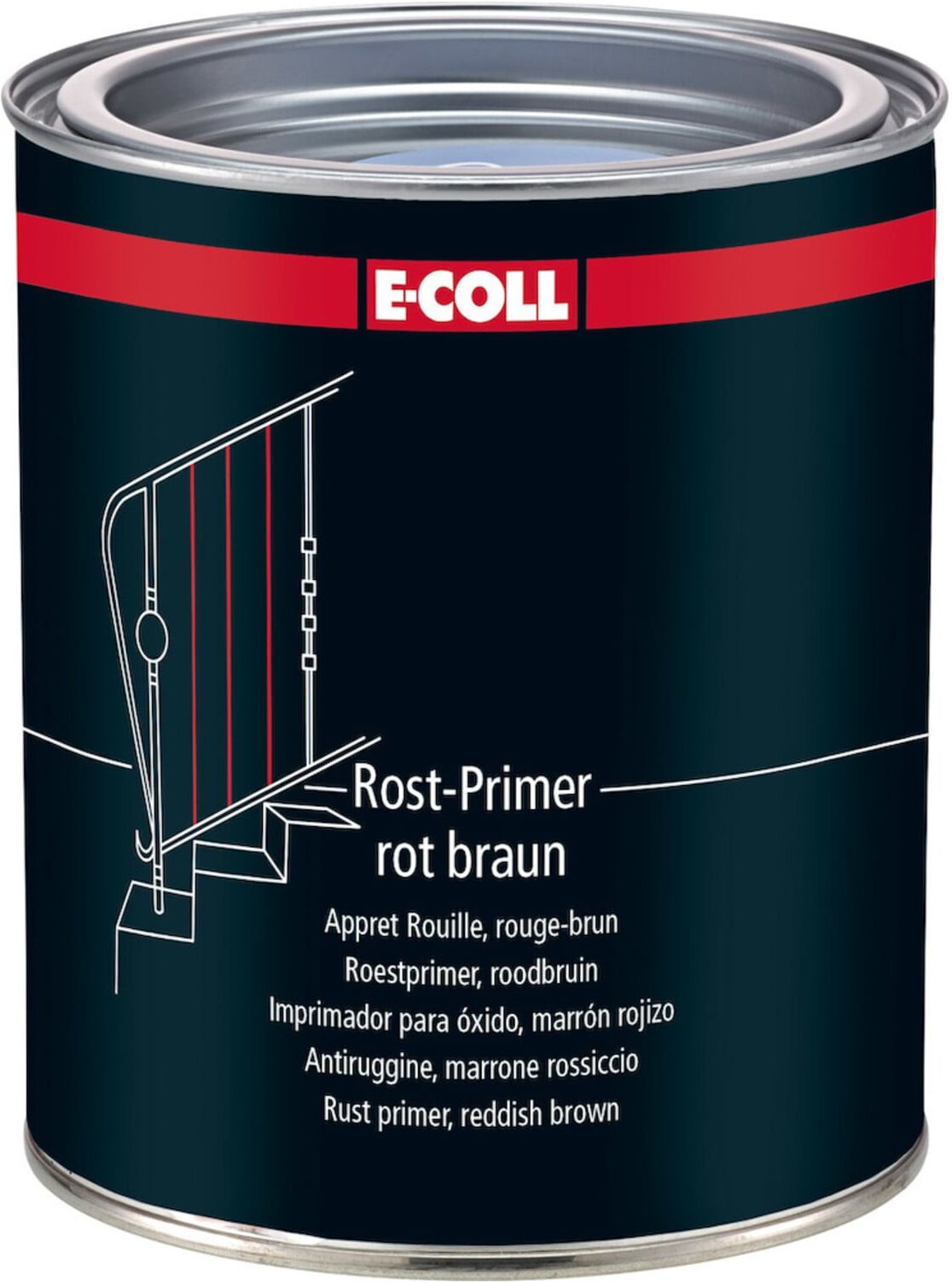 E-COLL Rostprimer 750ml Dose rotbraun (4317784305303)