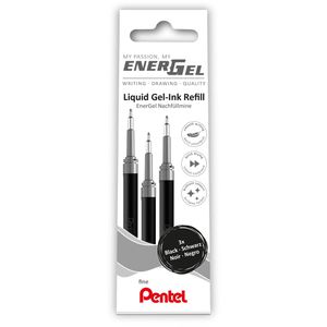 Pentel Gelschreibermine LRN5-3A, Strichbreite 0,25mm, schwarz, 3 Stück