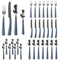 San Ignacio - 32-teiliges Besteckset aus Edelstahl Blau
