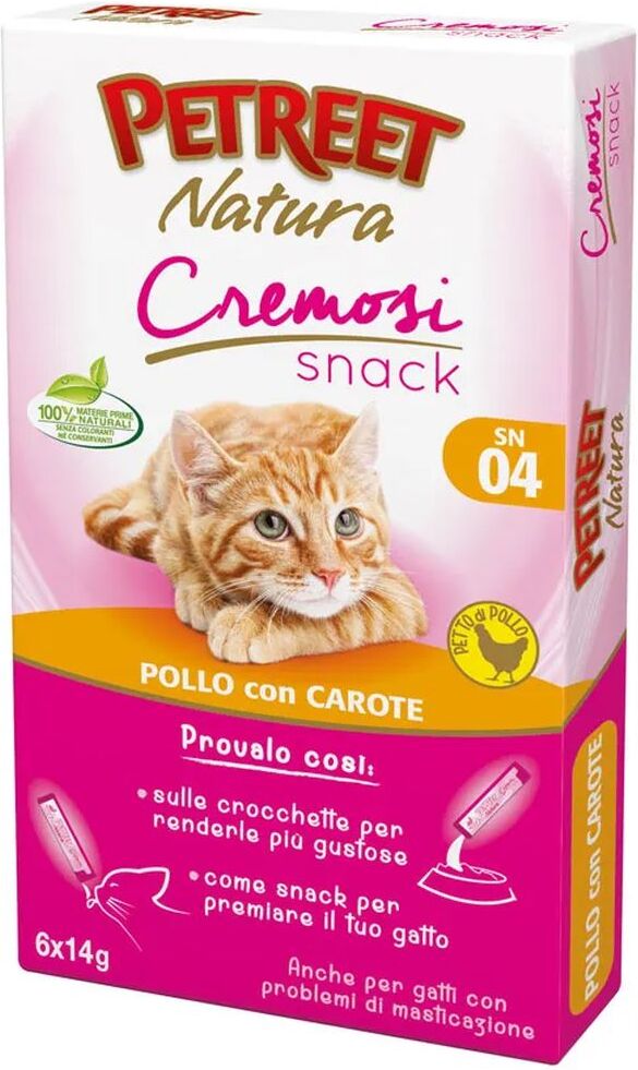 Kit Risparmio 30x14G Petreet Cat Snack Cremosi POLLO  CAROTE
