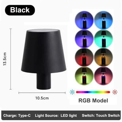 Uplifted Finds Wireless LED Wine Bottle Lamp   Touch Control Portable Table Light For Home & Bars a black Rgb