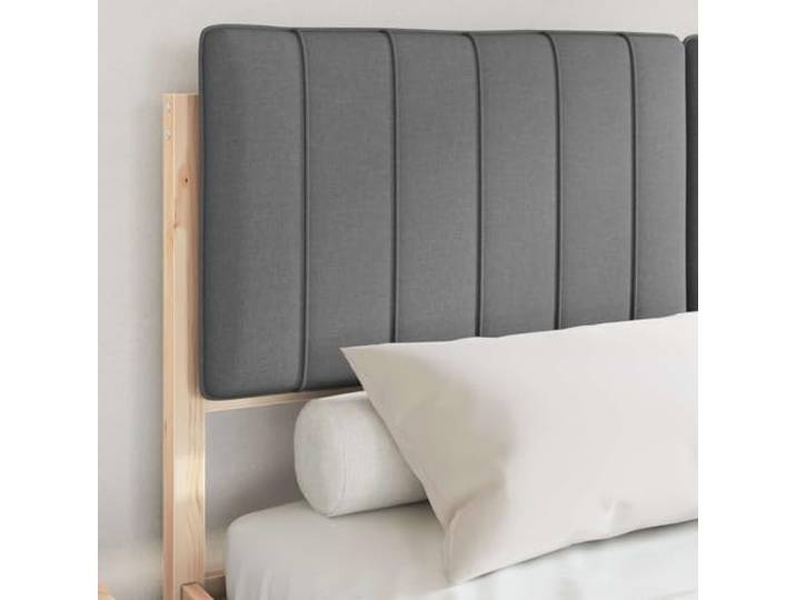 KTHLBRH Bett dunkelgrau 140 x 200 cm Kiefer massiv Gepolstertes Kopfteil, Lattenrost, kein Boxspring, einfache Montage