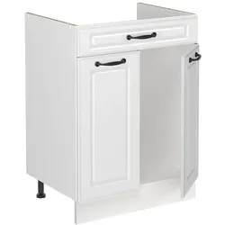 Vicco, Regal, Spülenunterschrank R-Line, Weiss Landhaus/Weiss, 60 cm ohne Arbeitsplatte