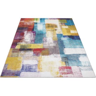 Teppich LUXOR LIVING "Prima 2", bunt (multi), B:120cm H:7mm L:170cm, Kunstfaser, Teppiche, Teppich, Kurzflor, Patchwork Muster, Vintage Design, Wohnzimmer