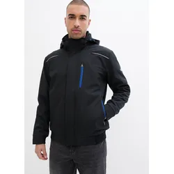 bonprix Wasserabweisende Softshelljacke, schwarz, Gr.52, moderne Softshelljacke mit Kontrastdetails, aus Softshell