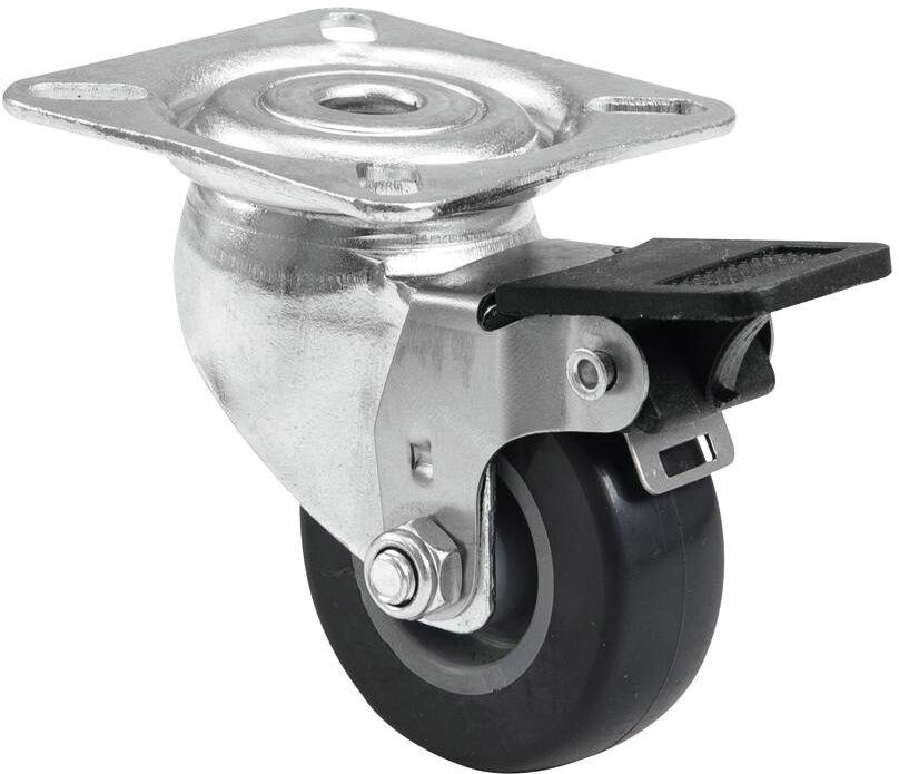 Roadinger Lenkrolle 50mm Grau Mit Bremse