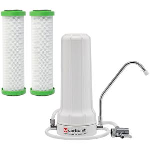 Carbonit Auftisch-Wasserfilter SANUNO Classic, 2 Liter/min, mit 2 Aktivkohle-Filterkartuschen, Filterkapazität 10000 Liter