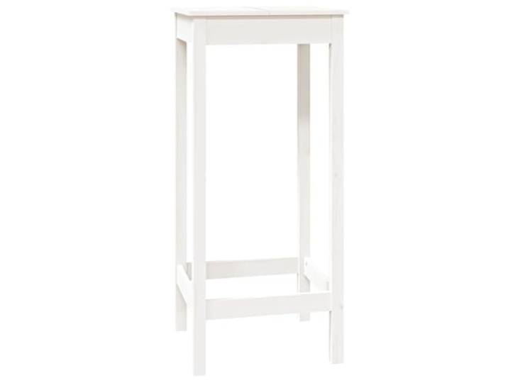 Fisinber Bartisch Massivholz Kiefer Stehtisch Weiß 50x50x110 cm Kompakter Bistrotisch aus Holz für Küche und Esszimmer mit Wandhalterung zur sicheren Montage an der Wand.