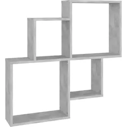 vidaXL Würfelregal Betongrau 80x15x78,5 cm Holzwerkstoff