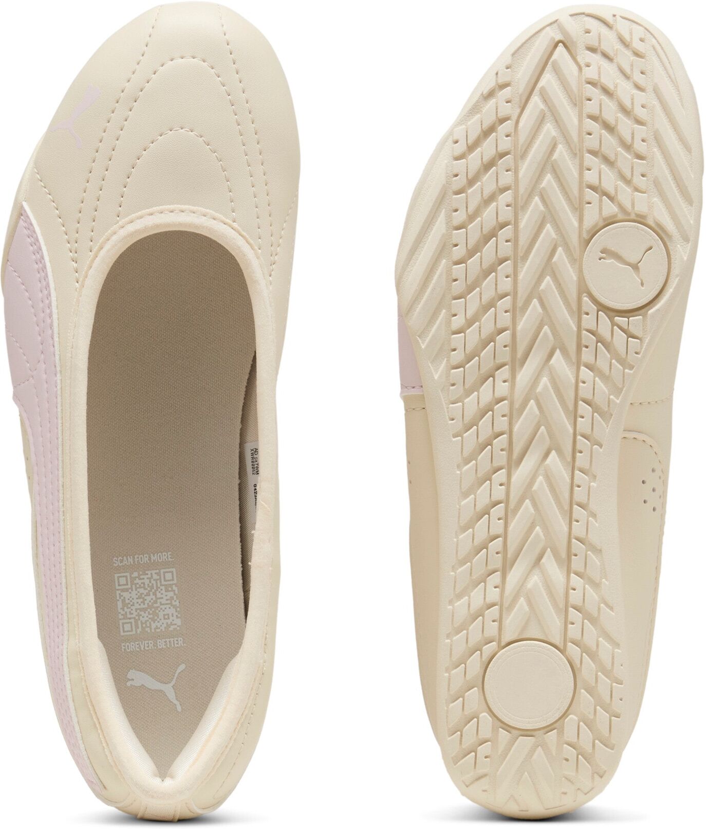 Sneaker PUMA "CATCH SOLEIL BALLERINA", Damen, Gr. 38,5, Textil, beige (alpine snow, powder pink), Synthetik, Schuhe Sneaker, für vielseitige Aktivitäten, mit Textil-Innenmaterial alpine snow, powder pink 38,5, Textil