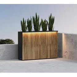 Herstera Garden Deco Planter Divider L Plus | 120x25x80 cm - Schwarz