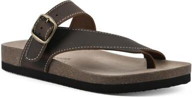 Women's Carly Footbed Sandal by White Mountain in Brown Leather (Size 5 M)