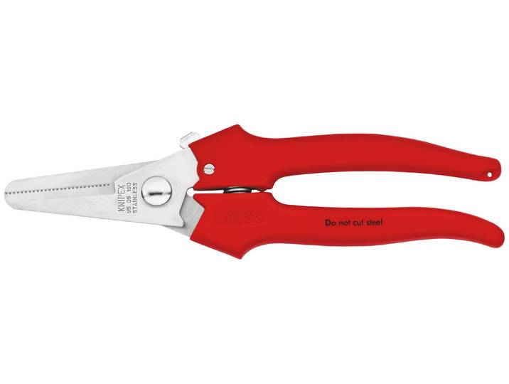 Knipex ciseaux combinés longueur 190mm polis avec plastique surmoulé avec ressort d'ouverture - 95 05 190
