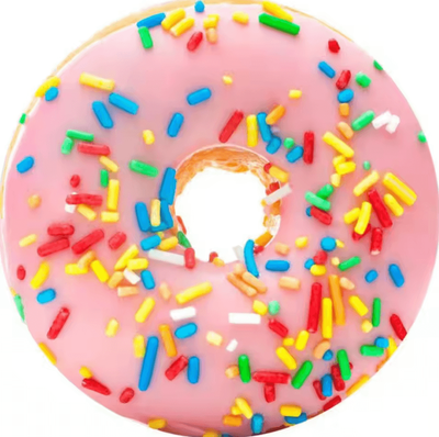 Inspire Curations Giant Food Print Round Fleece Throw Blanket donut 180cm