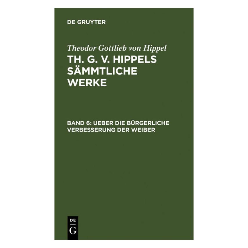 De Gruyter Ueber die bürgerliche Verbesserung der (67765238)