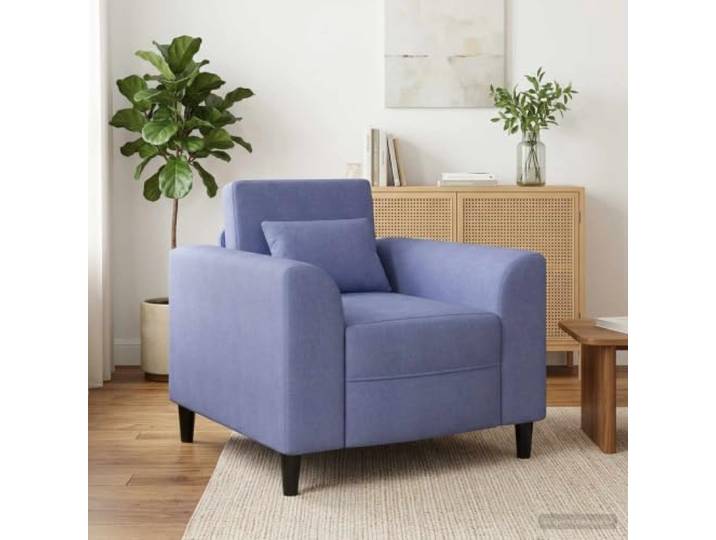 IBUQDDV Sessel Jeansblau Stoff mit Holzrahmen 90x88x85cm Schaumstoffpolsterung, breite Armlehnen, modernes Design, pflegeleichter Stoff, stabiles Holzgestell