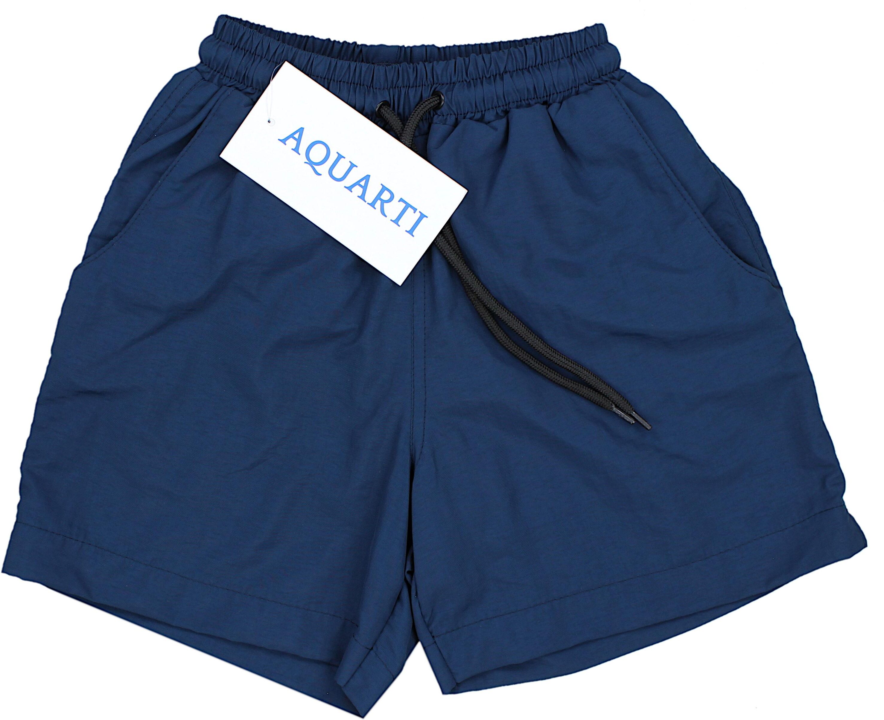 Badehose AQUARTI "Badehose Jungen Badeshorts mit Taschen Schnelltrocknend", Kinder, Gr. 176, N-Gr, blau (dunkelblau), Obermaterial: 100% Polyester PES., Badehosen Badehose