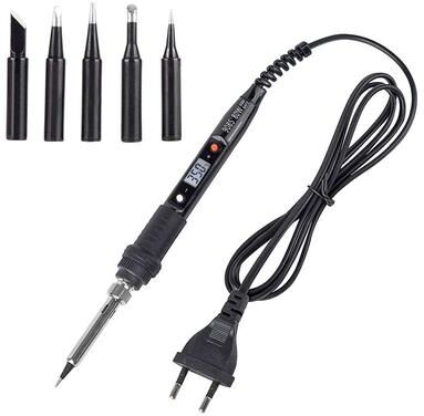 Uplifted Goods Digital Adjustable Temperature Soldering Iron With LCD Display grey 800w 110v eu Plug