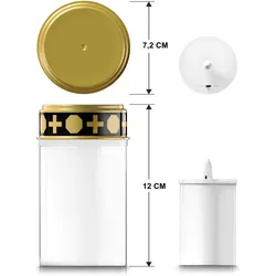 Bearware, LED Kerzen, 10x LED Grablicht, Wassergeschützt, Flackereffekt, 1 Monat Leuchtdauer, inkl. Batterien, Weiss/Gold (1x)