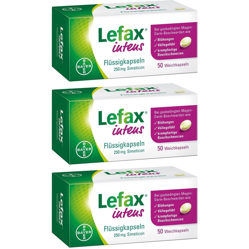 Lefax intens Flüssigkapseln 250 mg Simeticon 3x 3x50 St Weichkapseln