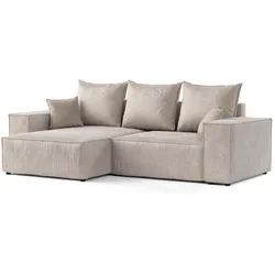 ECKSOFA SENSO mit Schlaffunktion Beige im Wind Stoff