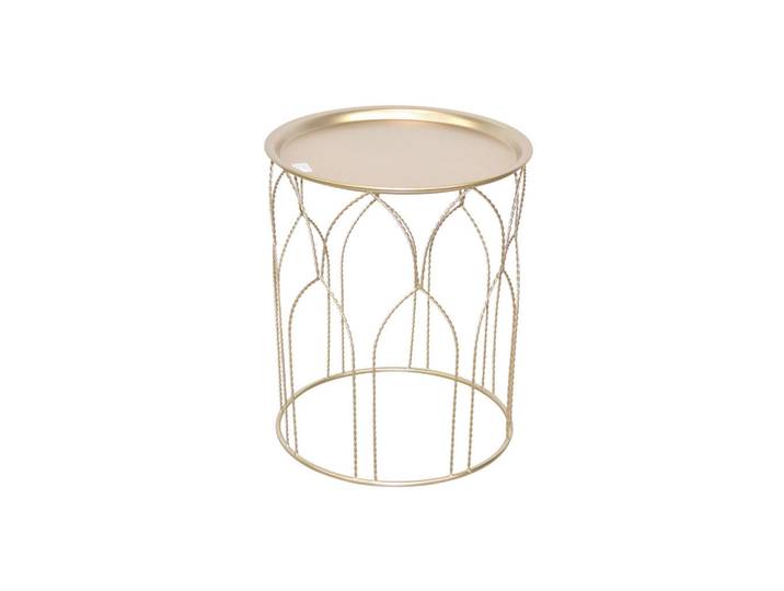Mid.you Beistelltisch, Gold, Metall, Uni, rund, rund, zylindrisch, 44x53x44 cm, abnehmbares Tablett, Wohnzimmer, Wohnzimmertische, Beistelltische, Beistelltische Metall