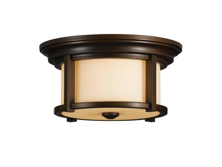 Elstead Lighting Aussendeckenleuchte Merrill, Bronzefarben, Metall, Glas, 16.2 cm, RoHS, Lampen & Leuchten, Außenbeleuchtung, Außenleuchten